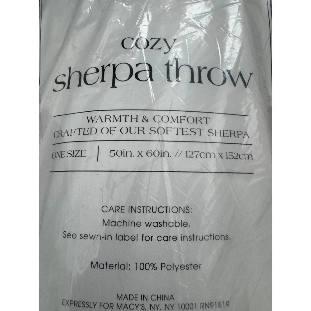 Premier Comfort‎ Cozy Sherpa Throw Blanket White 50x60 Super Soft New